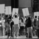 Protesters gathered outside Bangladesh Television building