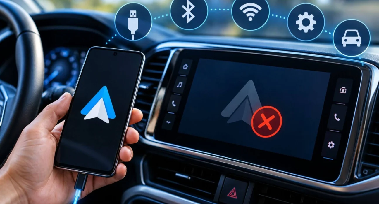 Android Auto not showing on your car screen with a phone connected to the vehicle infotainment system