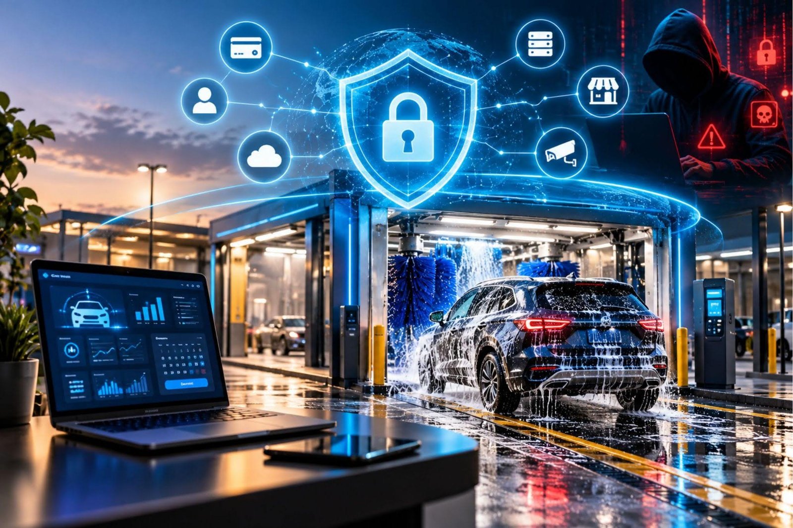 Cyber security for car wash business protecting payment systems and tunnel equipment from hackers