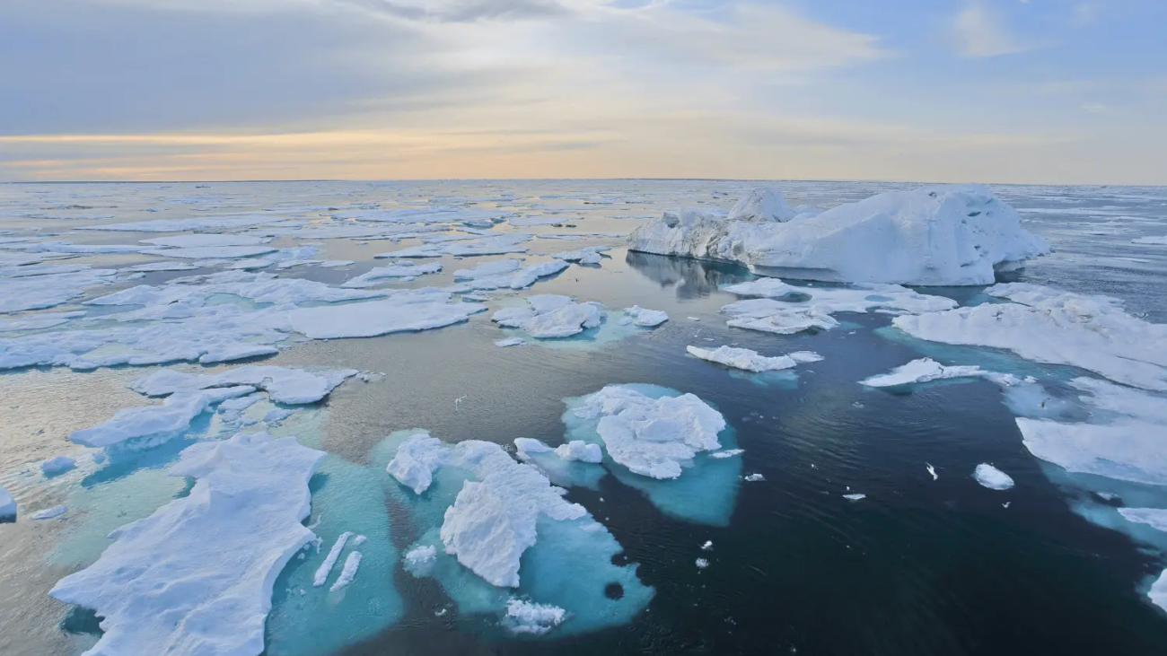 Melting Arctic ice landscape