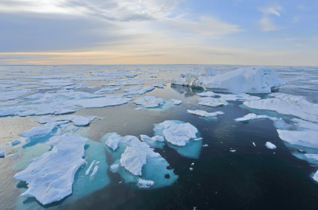 Melting Arctic ice landscape
