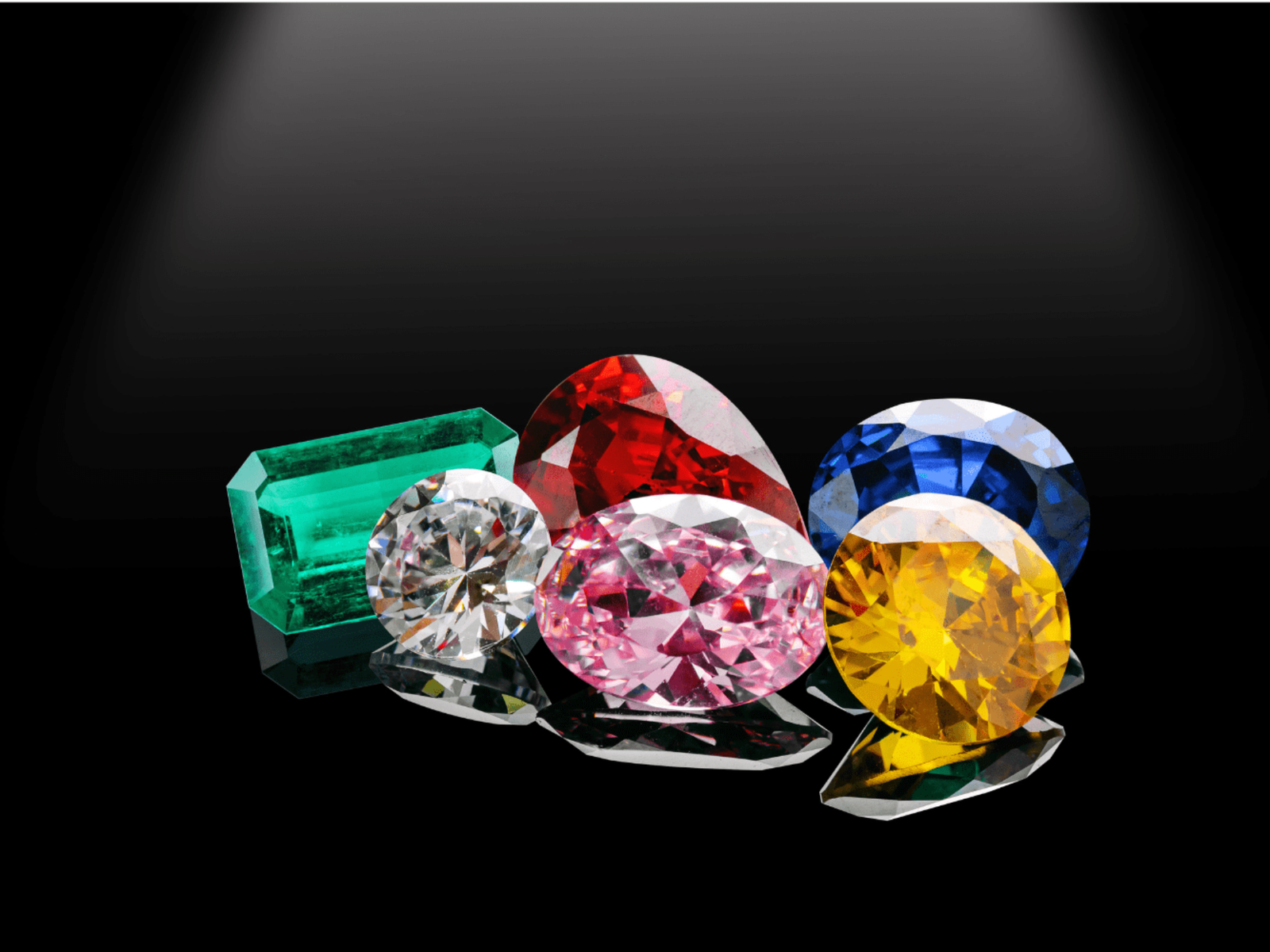 Shiny multicolored gemstones