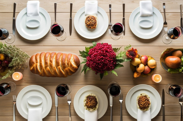 Pumpkin pie served at a Thanksgiving dinner in France